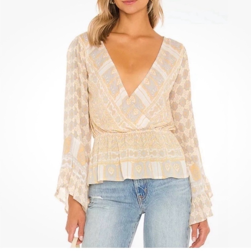 Free People Rosalie Wrap Top in Antique Combo - Size Small - NWT